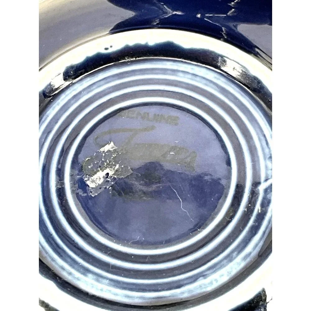 Fiesta Set Of 2 Cobalt Blue Ceramic Cups &‎ Saucers